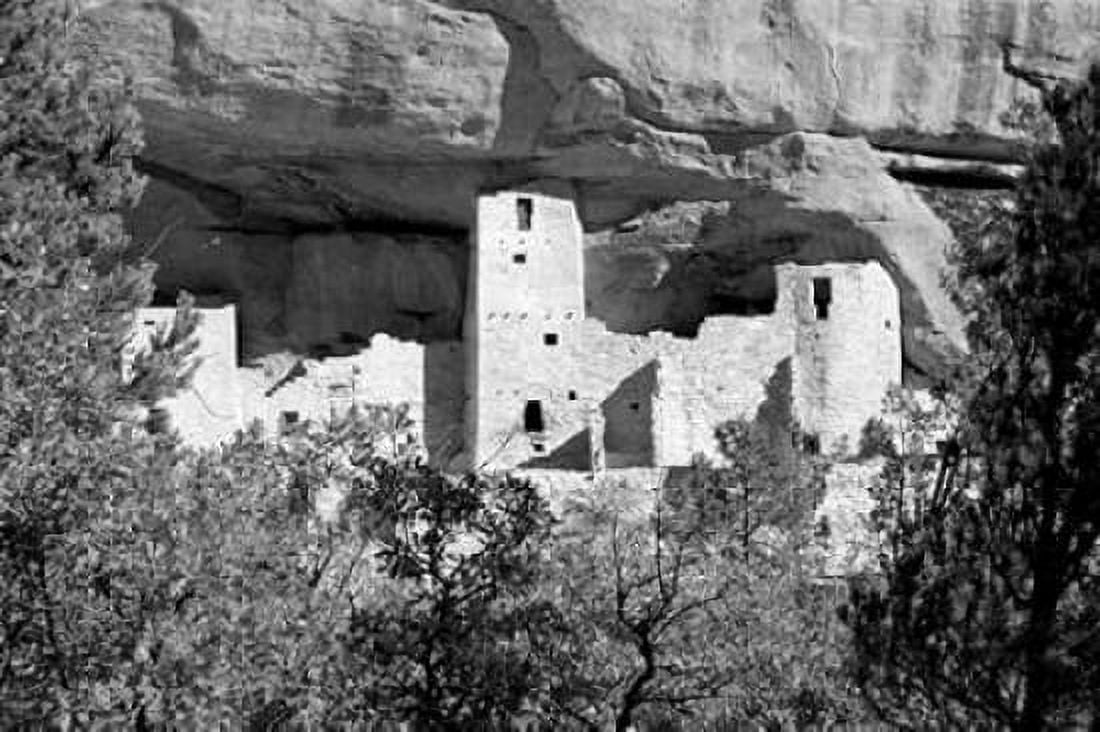 Cliff Dwelling At Mesa Verde BW Canvas Art - Douglas Taylor (24 x 36)