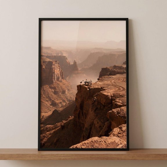 Cliff Edge Mars Rover Alien Canyon Wall Decor Unframed Paper Print