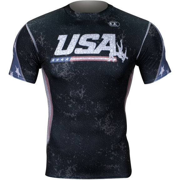 Cliff Keen Compression Gear Top - Small - USA Black Flag