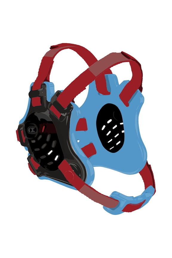 F5 Tornado Wrestling Headgear - Black/Columbia Blue/Cardinal
