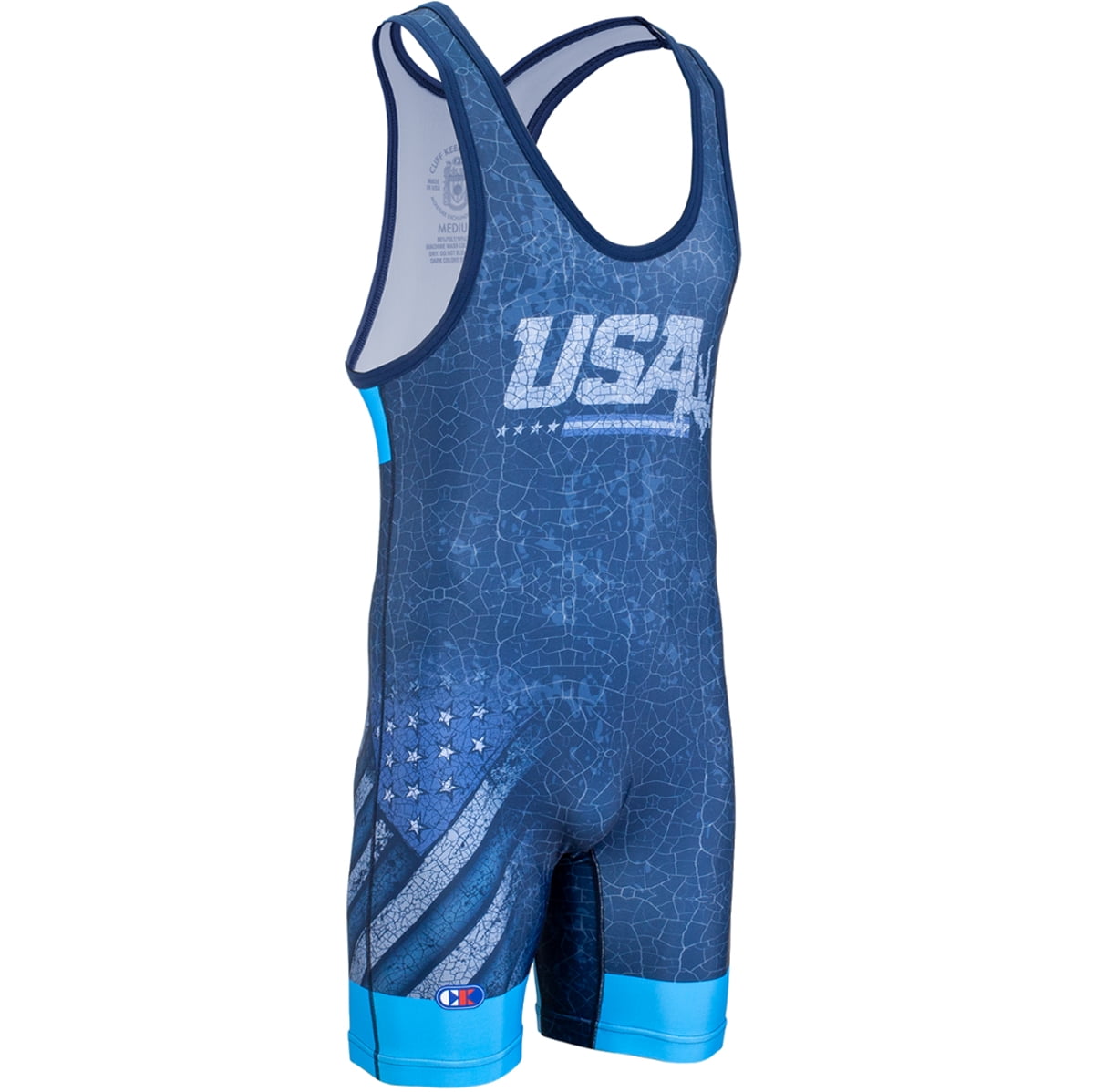 Cliff Keen The Patriot Sublimated Wrestling Singlet Large Navy