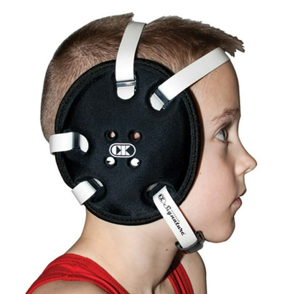 Cliff Keen Youth E58 Signature 4-Strap Stock Wrestling Headgear - Black