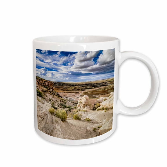 3drose, Cliff Overlook at Blue Mesa in Petrified Forest National Park, 15oz Mug