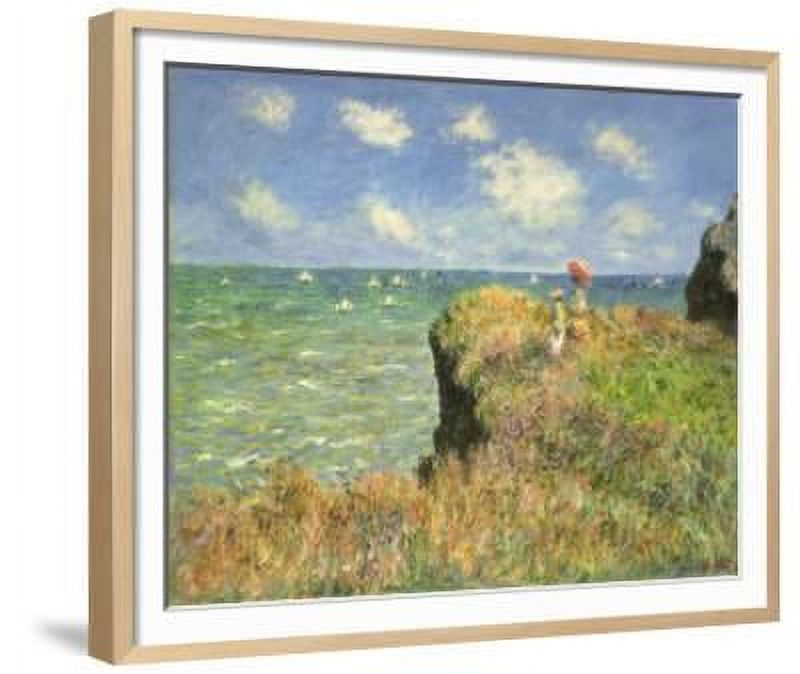 Cliff Walk at Pourville, 1882, Scenic Framed Art Print Wall Art by ...