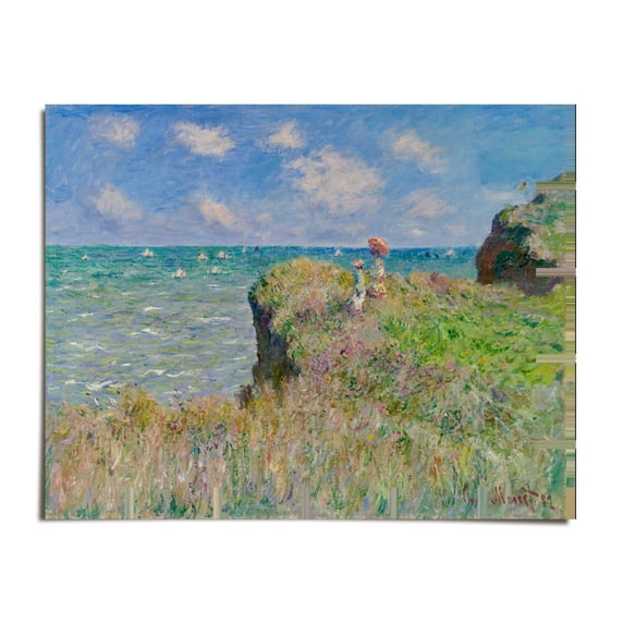 Cliff Walk at Pourville - Claude Monet - 8x12 - Wall Art Print - UNFRAMED