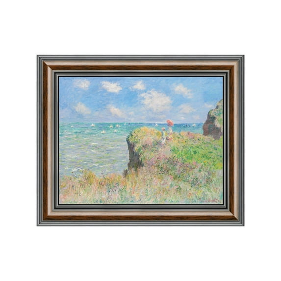 Cliff Walk by Claude Monet Framed Wall Art Print, Seaside Artwork in Impressionist Art Style, 11x14, 2413