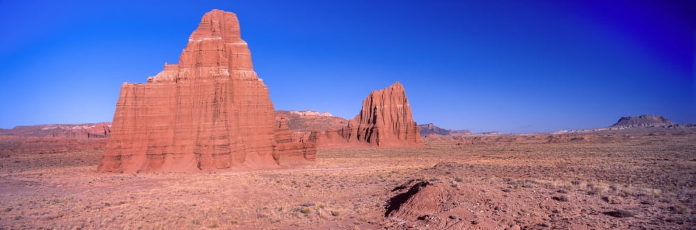 Cliff in Capitol Reef National Park against blue sky Utah USA Canvas Art - Panoramic Images (27 x 9)