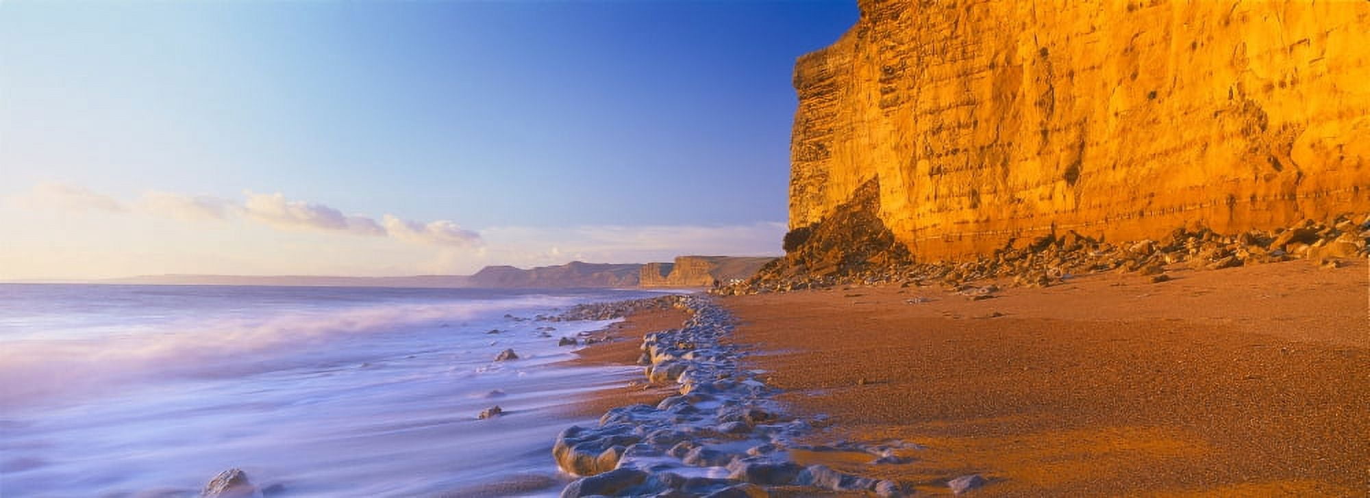 Cliff on the beach Burton Bradstock Dorset England Canvas Art - Panoramic Images (27 x 9)