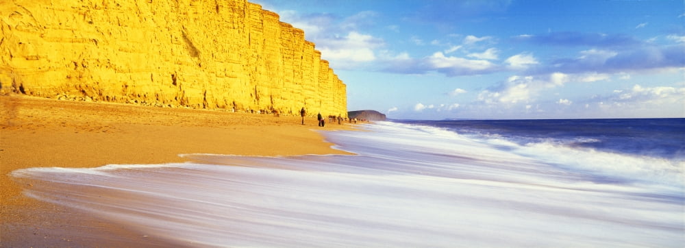 Cliff on the beach Burton Bradstock Dorset England Canvas Art - Panoramic Images (36 x 12)