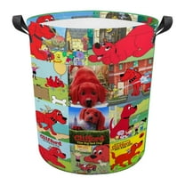 Clifford the Big Red Dog Laundry Basket Laundry Hamper Storage Basket Organizer Hamper Storage Bins for Clothes Toys Box Nursery Hamper Gift Basket with Handles 13.4 x 16.5 inches