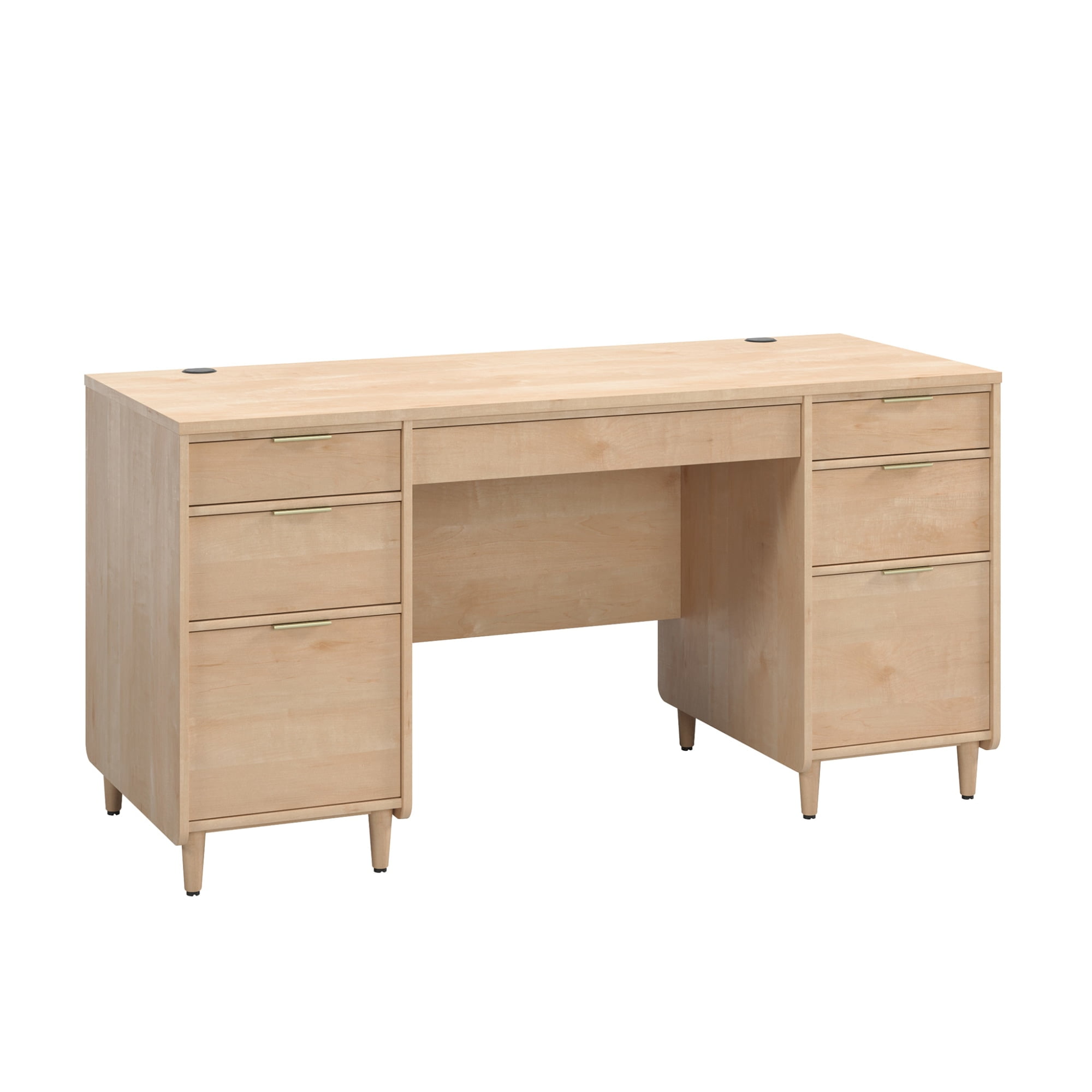 Clifford Place Engineered Wood Executive Desk in Natural Maple Walmart