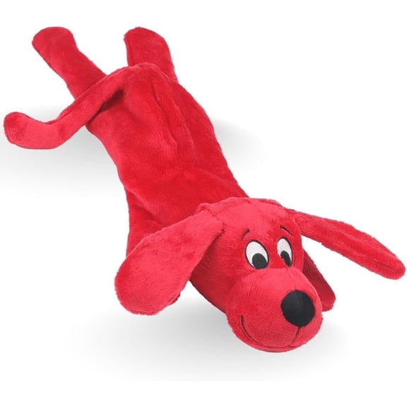 Clifford Skinny Furry Friend Plush 1-Piece Dog Toy with As Seen on TV, Red, Dog, Large