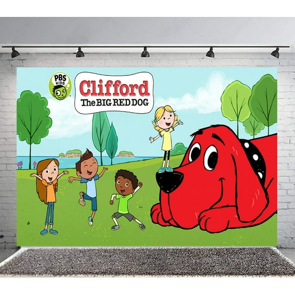 Clifford The Big Red Dog Backdrop Banner Party Supplies Poster Movie Theme Background for Photography Birthday Decorations
