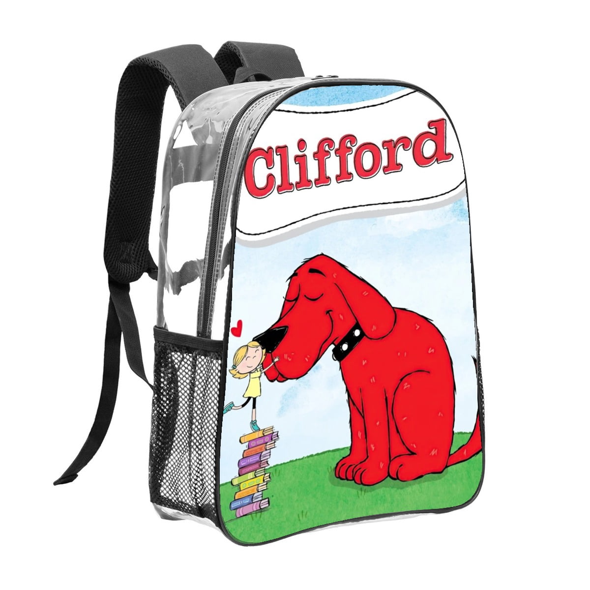 Clifford The Big Red Dog Pattern Transparent Backpack Lightweight And fashionable Showcasing Personality And Leading The Trend