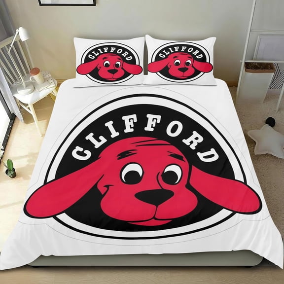 Clifford The Big Red Dog Themed Bed Sheet Set Three Piece Set 53x79 Inches Comfortable And Skin Friendly Unique Design Creating A Star Studded Night