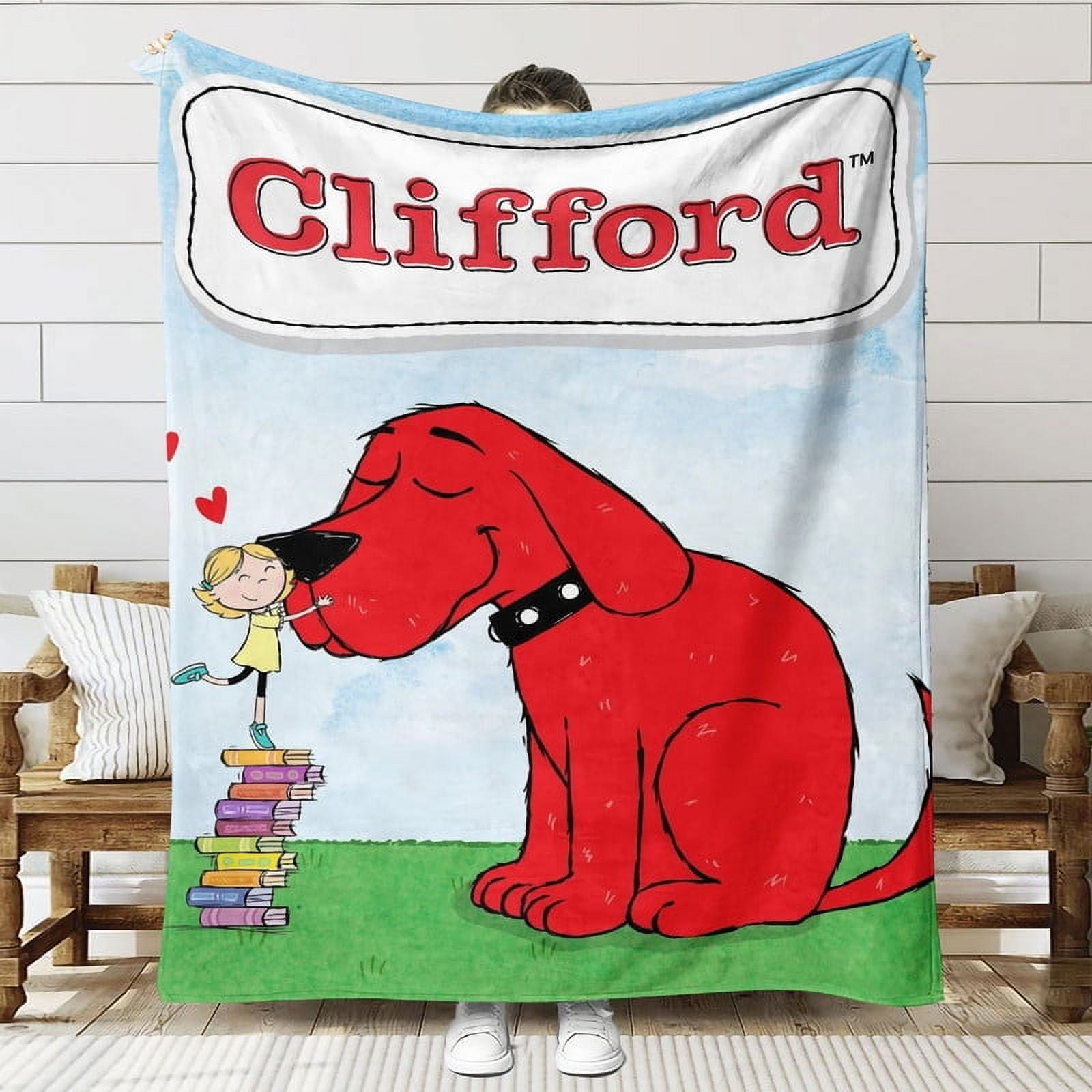 Clifford The Big Red Dog Throw Blanket Gifts for Fans Lover Girls Boys Women Present Hoodie Him Bed 50"x60"