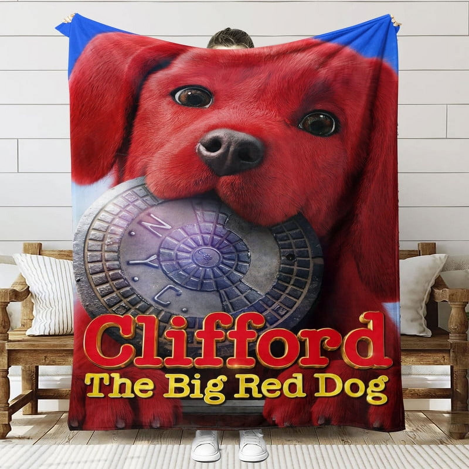 Clifford The Big Red Dog Throw Blanket Gifts for Fans Lover Girls Boys Women Present Hoodie Him Bed 60"x80"