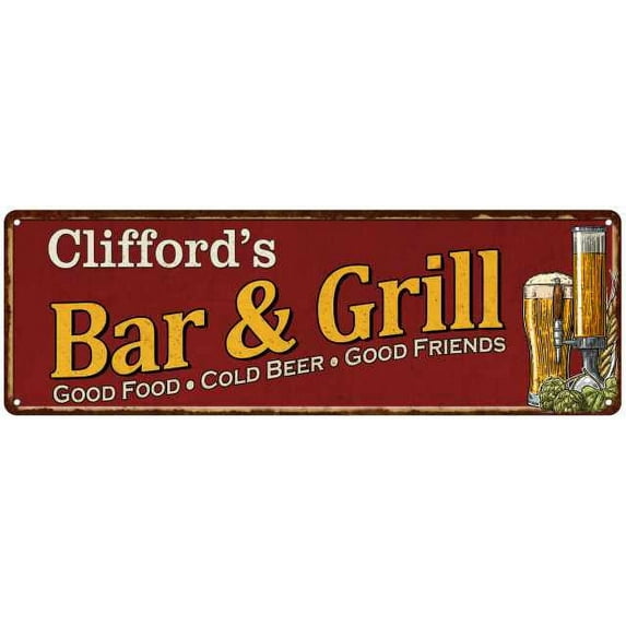 Clifford's Bar and Grill Red Man Cave Decor 6x18 Sign 106180054466