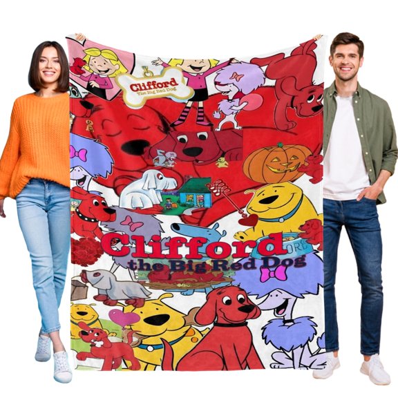 Clifford the Big Red Dog Blanket for Boys Girls Lightweight Kids Throw Blanket Cute Soft Blankets Flannel Plush Blankets Gifts 30x40in