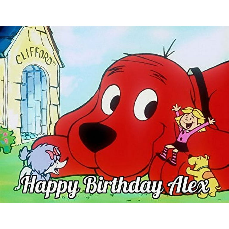 Clifford the Big Red Dog Edible Image Photo Cake Topper Sheet Personalized Custom Customized Birthday Party 1 4 Sheet 74143