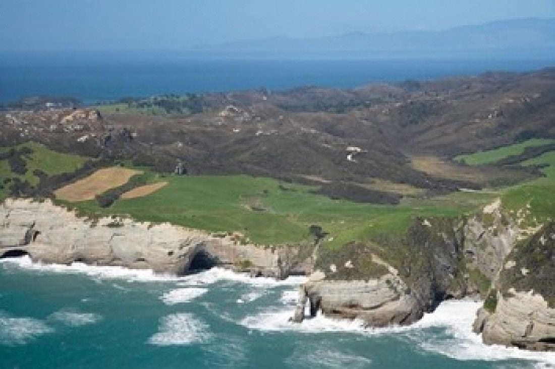 Cliffs Cape Farewell South Island New Zealand Canvas Art - David Wall DanitaDelimont (17 x 11)