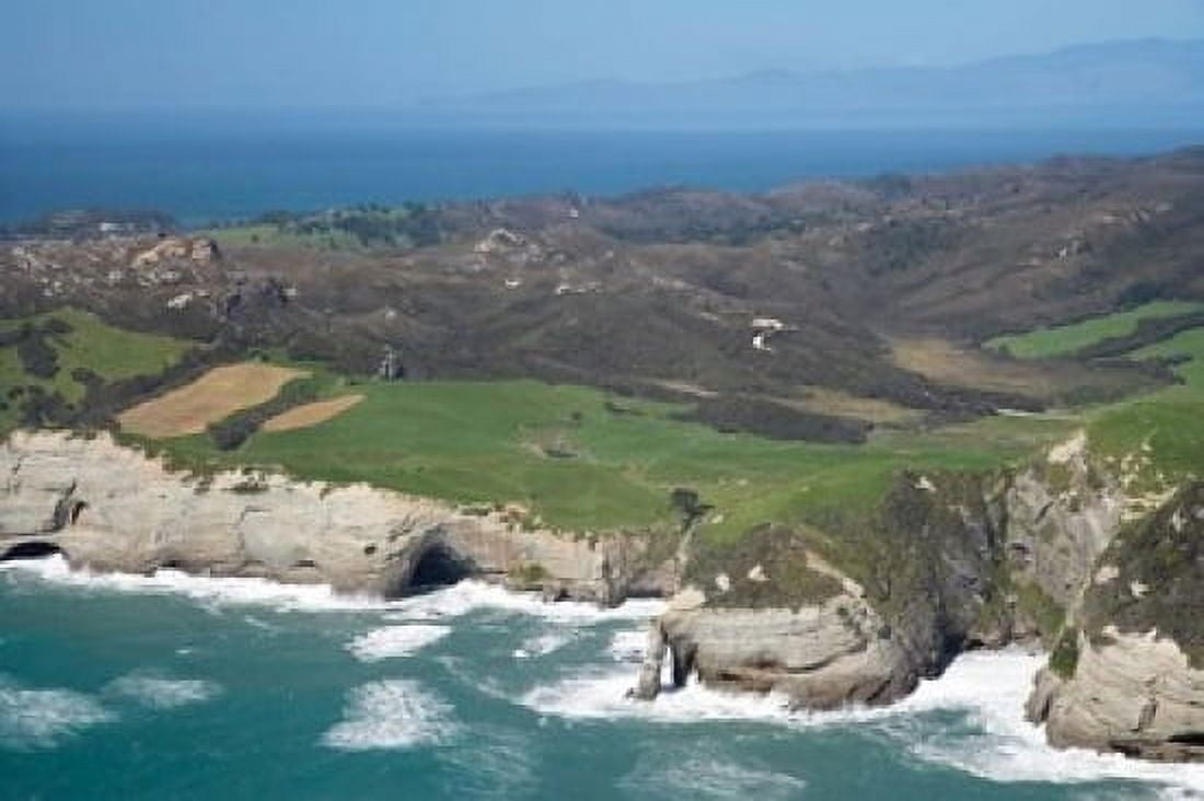 Cliffs Cape Farewell South Island New Zealand Canvas Art - David Wall DanitaDelimont (34 x 23)