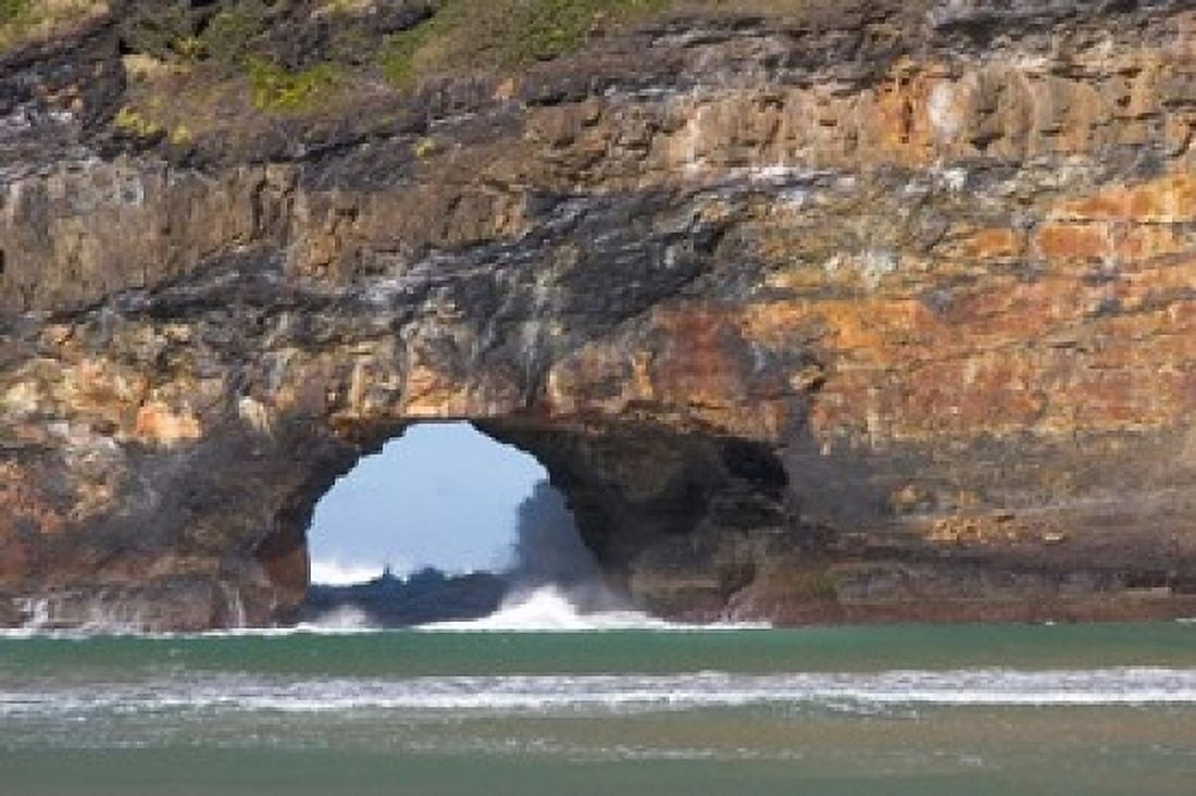 Cliffs Hole in the Rock Coffee Bay South Africa Canvas Art - Micah Wright DanitaDelimont (17 x 11)