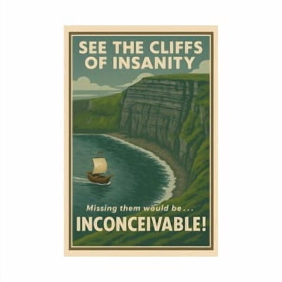 Cliffs Of Insanity WPA Poster, Poster Home Decor, Poster Only
