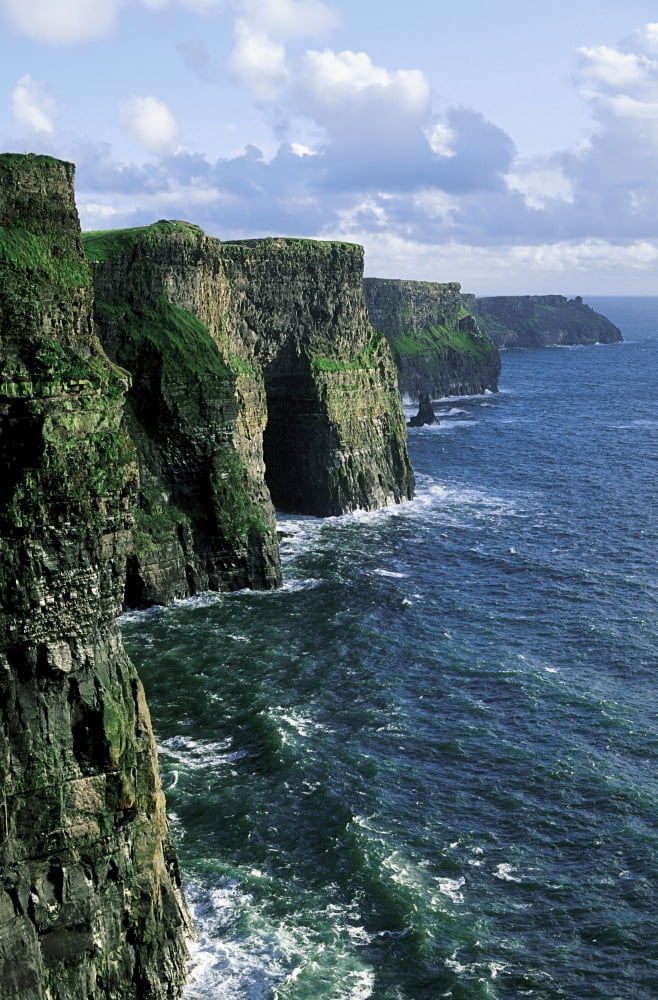 Cliffs Of Moher Co Clare Ireland Cliffs On The Atlantic Ocean Canvas Art - The Irish Image Collection Design Pics (12 x 18)