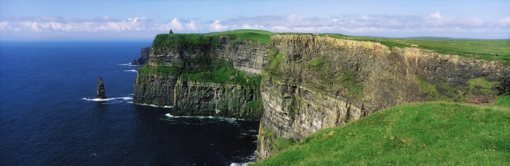 Cliffs Of Moher Co Clare Ireland Cliffs On The Atlantic Ocean Canvas Art - The Irish Image Collection Design Pics (34 x 11)