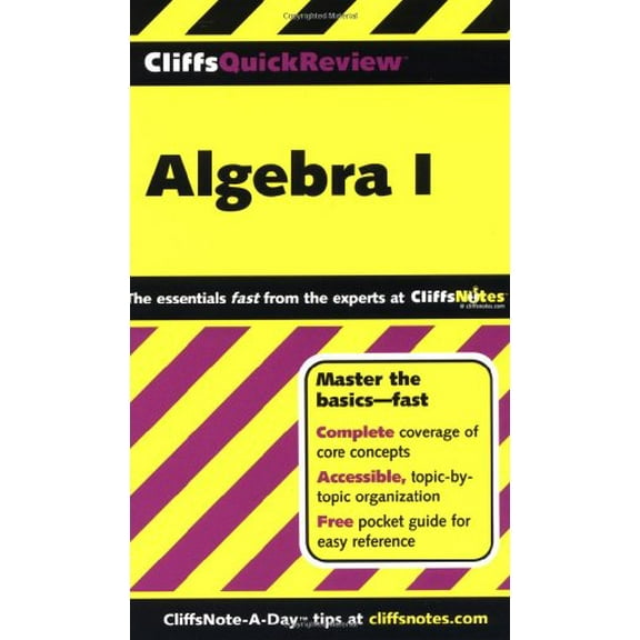 Pre-Owned Cliffsquickreview Algebra I (Paperback) 076456370X 9780764563706