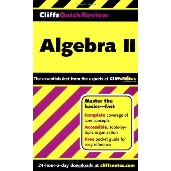 Pre-Owned Cliffsquickreview Algebra II (Paperback) 0764563718 9780764563713