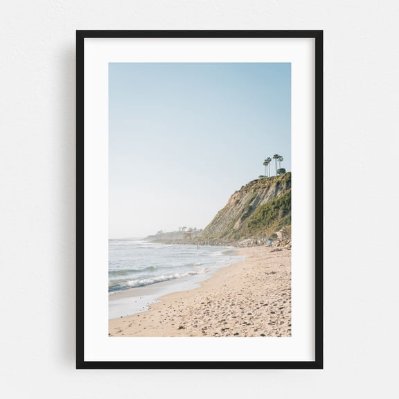 Cliffs, Strand Beach - Dana Point California Photography Black Framed Wall Art Print 20 x 30 inches