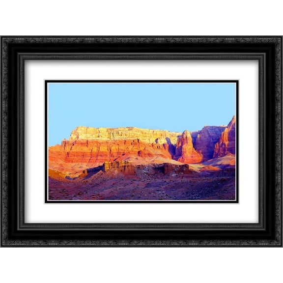 Cliffs and Canyon 2x Matted 24x18 Black Ornate Framed Art Print by Taylor, Douglas