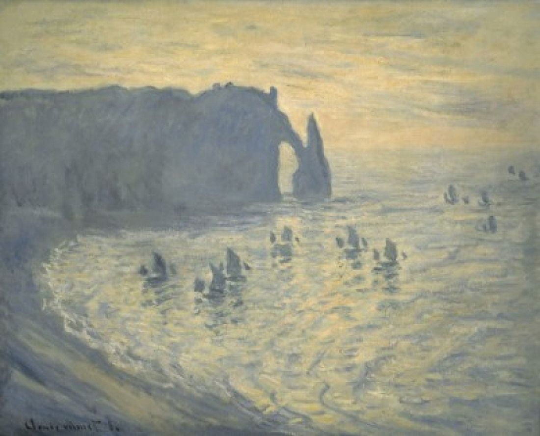 Cliffs at Etretat c 188386 Claude Monet (1840-1926French) Oil on canvas Pushkin Museum of Fine Arts Moscow Canvas Art - Claude Monet (18 x 24)