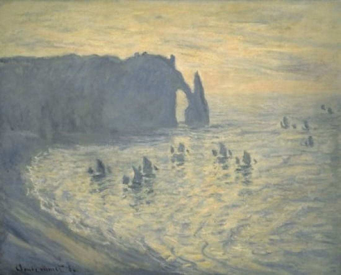 Cliffs at Etretat c 188386 Claude Monet (1840-1926French) Oil on canvas Pushkin Museum of Fine Arts Moscow Canvas Art - Claude Monet (24 x 36)