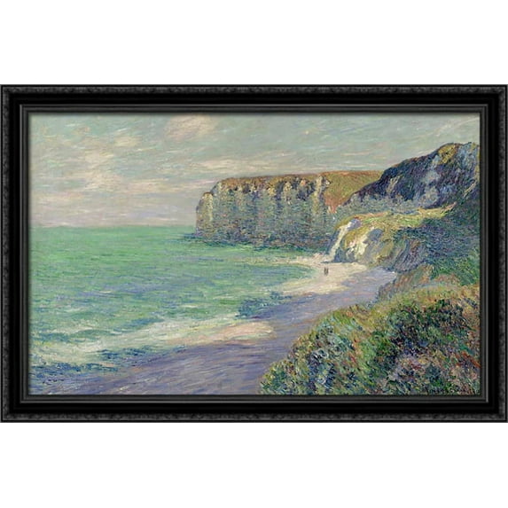 Cliffs at Saint Jouin 38x28 Large Black Ornate Wood Framed Canvas Art by Gustave Loiseau