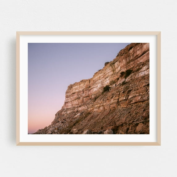 Cliffs at Sunset - Portugal Winter - Portugal Photography Sunset Nature Landscape Scenic Pastel Coastal Oak Framed Wall Art Print 8 x 10 inches
