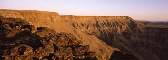 Cliffs at sunset Fish River Canyon Namibia Canvas Art - Panoramic Images (36 x 13)