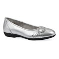 thumbnail image 1 of Cliffs by White Mountain Calming Women's Ballet Flats Color: Silver Metallic Smooth Size: 9 WIDE, 1 of 4