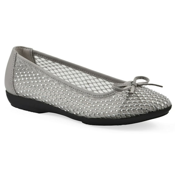 Cliffs by White Mountain Carlicia Women's Ballet Flats Color: Silver Fabric Size: 7.5