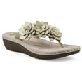 thumbnail image 1 of Cliffs by White Mountain Content Women's Floral Wedge Sandals Color: Ltgold Metallic Smooth Size: 6 MED, 1 of 4