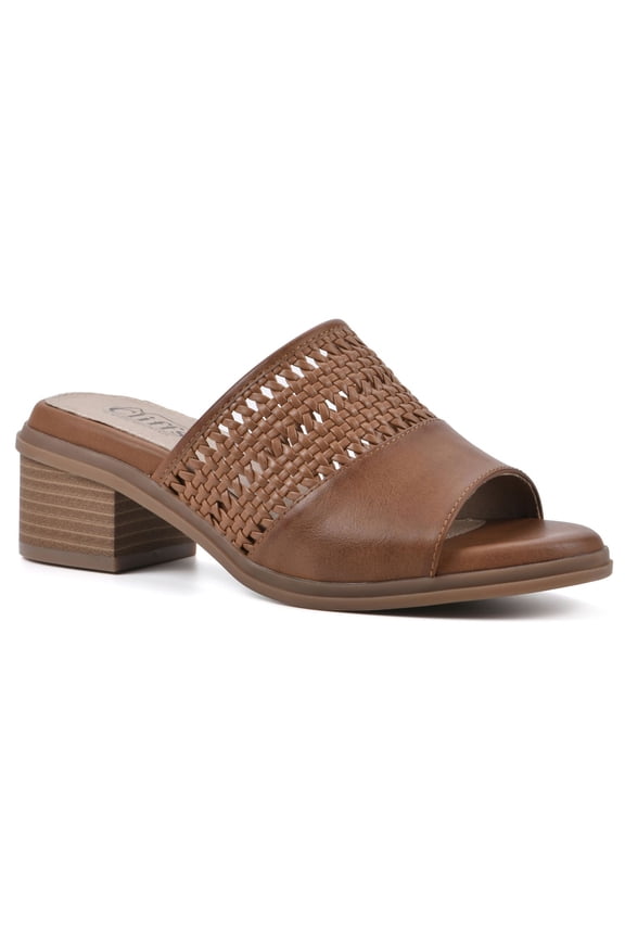 Corley Women's Heeled Slide Sandals Color: Whiskey Burnished Size: 7