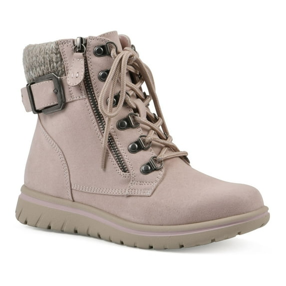 Cliffs by White Mountain Hearty Women's Combat Boots Color: Pale Pink Fabric Size: 10