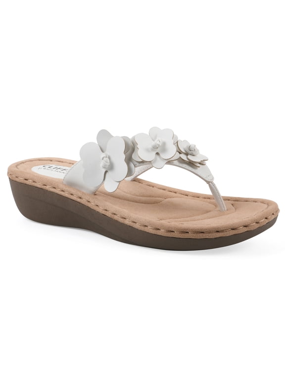 Women's Cassilia Floral Mini Wedge Sandal - Medium & Wide Width