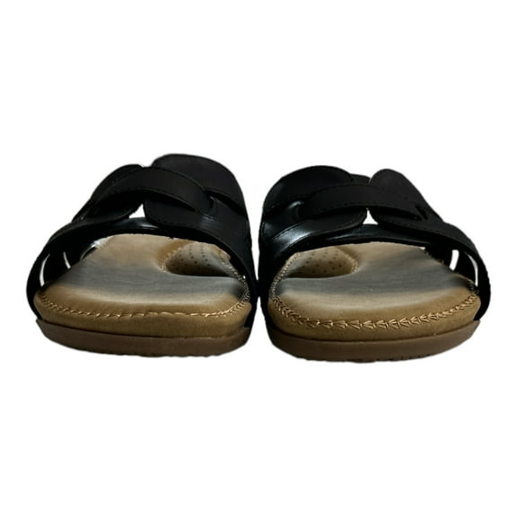 Cliffs by White Mountain Women's Cushioned Insole Slide Sandal (Black, 6)