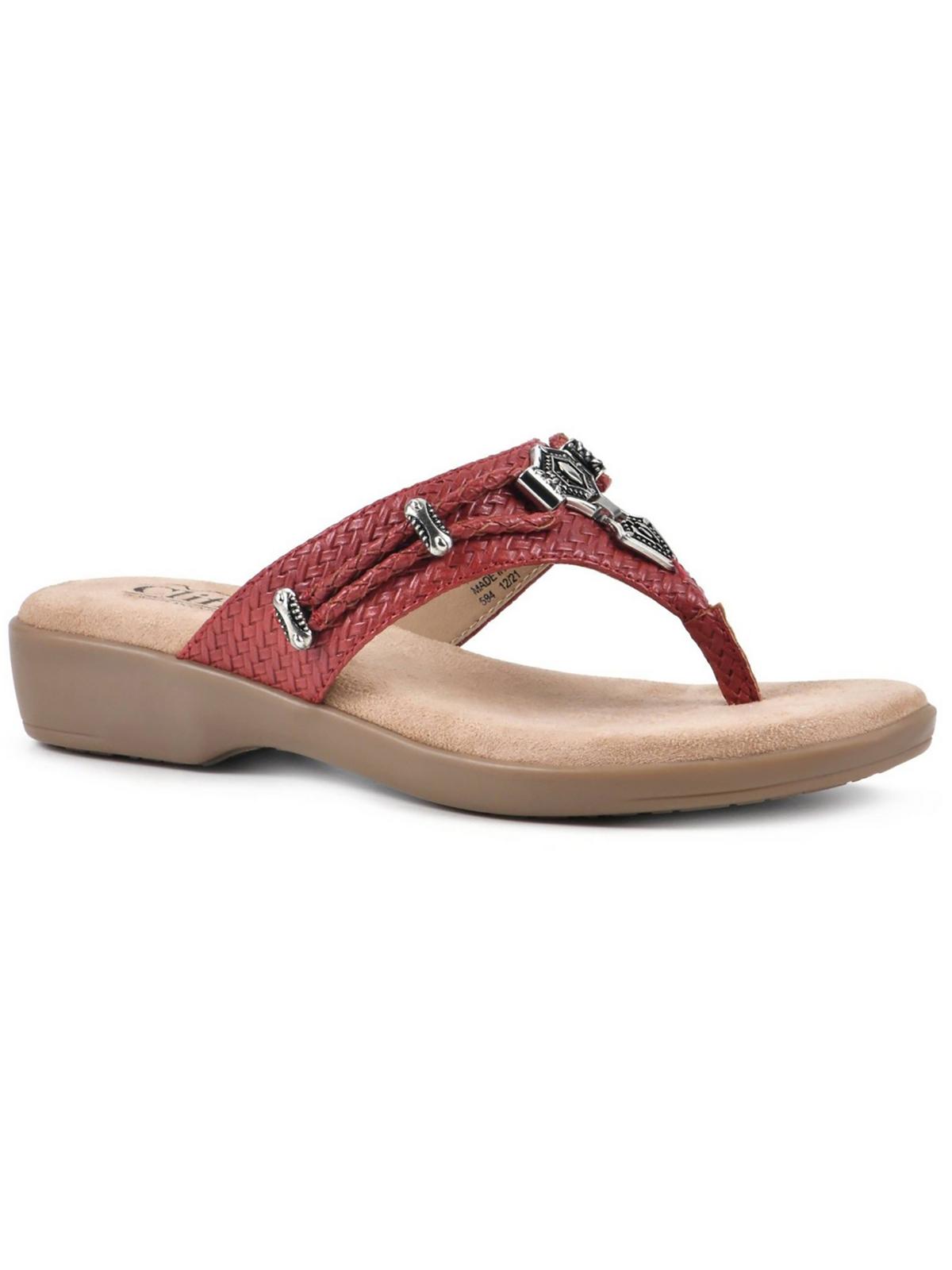 Cliffs By White Mountain Calling Women's Thong Sandals - Memory Foam Comfort, Low Wedge