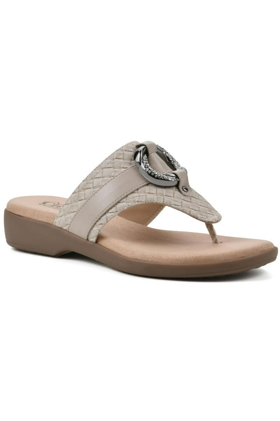 Womens Benedict Faux Leather Thong Sandals