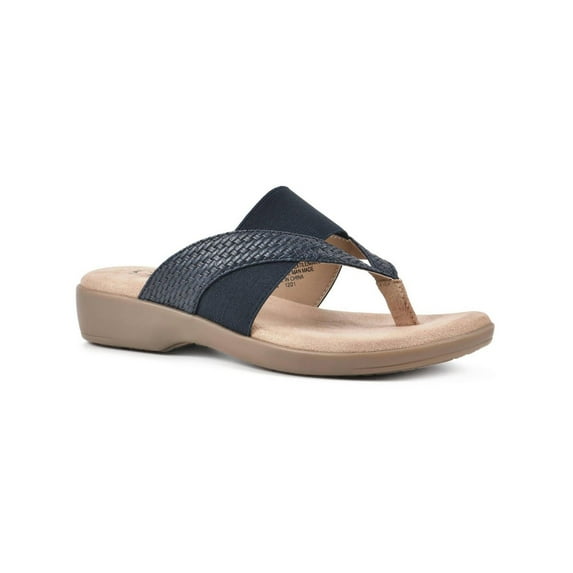 Cliffs by White Mountain Womens Bumble Woven Slip-On Thong Sandals