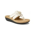 thumbnail image 1 of Cliffs by White Mountain Womens Carnation Faux Leather Slide On Thong Sandals, 1 of 3